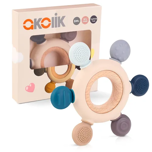 Miniatura 8 de akolik Juguetes de Dentición para Bebés, Juguete de Alivio de Dentición, Juguetes para Morder para Bebés Libres de BPA, Juguetes para Bebés Recién