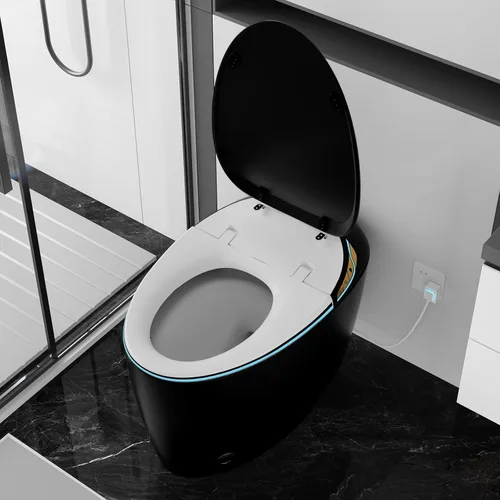 Miniatura 4 de WinZo Inodoro Bidé con Instalación de 10", Inodoro Inteligente con Bidé, Forma Ovalada Moderna, Apertura/Descarga Automática, Asiento Calefaccionado