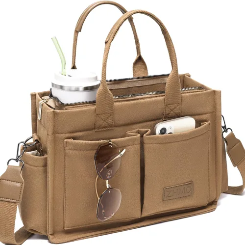 Miniatura 16 de ZHMO Bolso de lona para mujer, bolsos cruzados para mujer, bolsos de trabajo para computadora portátil, bolso grande de mano para enfermera
