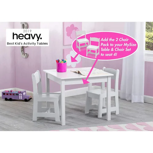 Miniatura 2 de Delta Children MySize - Juego de mesa y silla de madera para niños (2 sillas incluidas), ideal para artes y manualidades, merienda y más