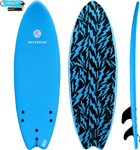Miniatura 9 de WATERKIDS Kids Surfboard & Leash, Perfect for Learning How to Surf, Made for Kids,Soft Top for Beginners, Foam Surfboard Makes It Easy to Learn How