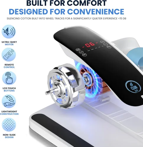 Miniatura 8 de Máquina elíptica para debajo del escritorio, ejercitador eléctrico de pedal sentado para personas mayores y adultos, ejercitador compacto y Blanco