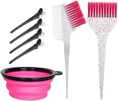 Miniatura 14 de Juego de brochas y tazones de color para teñir el cabello, juego de brochas de color para mezclar tazón, peine para teñir el cabello (negro)