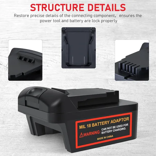 Miniatura 2 de Adaptador de corriente para herramientas Milwaukee M18 a DeWalt de 20 V, convertidor de batería ligero para herramientas eléctricas Dewalt