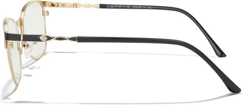 Miniatura 3 de MERRY'S Gafas de lectura para mujer, lentes de bloqueo de luz azul para mujer, anteojos de lectura para computadora Negro y oro-2.047 in