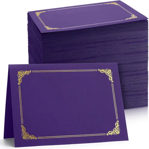 Miniatura 8 de Fainne 80 soportes para certificados para diplomas, portadocumentos para certificados, carpetas de certificados con borde de lámina dorada