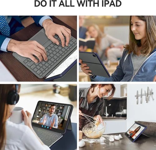 Miniatura 4 de Funda táctil para iPad de 10.ª generación con teclado (10.9", 2022) y iPad 11 (A16, 2025): Funda con soporte magnético dividido, panel multitáctil
