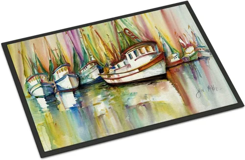 Miniatura 66 de Caroline's Treasures JMK1017JMAT - Tapete de caza de rana garza azul, 24 x 36 pulgadas, tapete para puerta delantera, interior y exterior