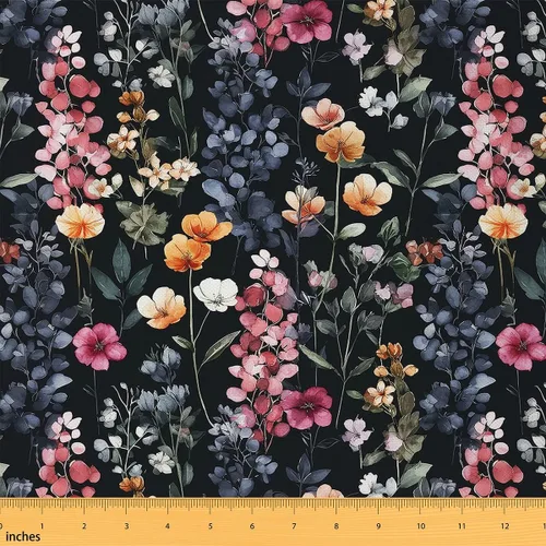 Miniatura 26 de Feelyou The Yard - Tela de flores Groovy de 1 yarda para niños de los años 70, diseño de flores hippie Groovy, tela bohemia para tapicería