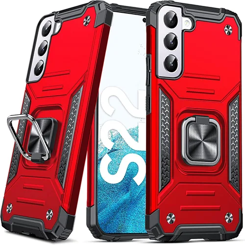 Miniatura 51 de Anqrp Funda para Galaxy S22 Ultra, Funda Protectora de Teléfono de Grado Militar con Soporte Plegable de Anillo de Metal Giratorio
