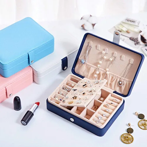 Miniatura 7 de Joyero para mujer, collar, aretes, anillos, accesorios de joyería, organizador