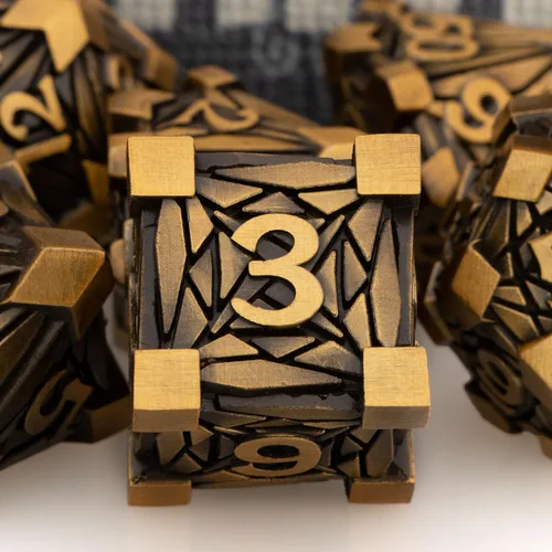 Miniatura 3 de Juego de dados de metal de 7 piezas con caja, dados D y D rojos para Debris RPG para juegos de mesa D&D, juego de rol, juego de dados poliédricos