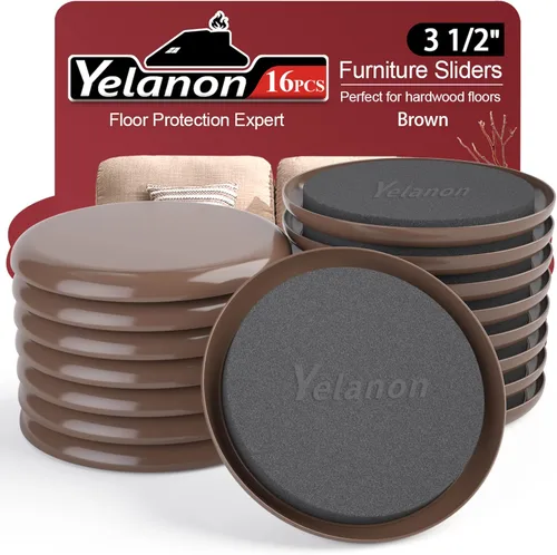 Miniatura 13 de Yelanon Deslizadores de muebles para alfombra, 20 almohadillas móviles resistentes de 3 1/2 pulgadas, deslizadores para muebles en alfombra