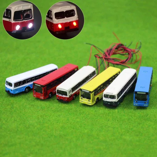 Miniatura 2 de EBS15002 4pcs 1:150 Modelo Iluminado Autobús de Coches con 12V Luces LED para Diseño de Edificio Fundido a Presión Nuevo