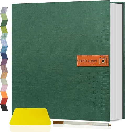 Miniatura 21 de Popotop Álbum de fotos grande autoadhesivo 4x6 5x7 8x10, álbum de recortes DIY, libro de fotos, regalos para mamá, familia, bebé y boda, con Azul