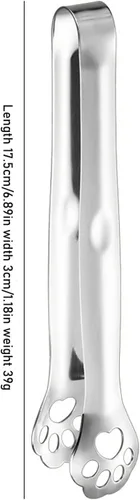 Miniatura 3 de Paquete de 2 pinzas pequeñas para servir de 6.9 pulgadas, de acero inoxidable, mini pinzas para aperitivos, patas de gato, pequeñas pinzas de bufé