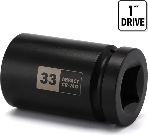 Miniatura 5 de EMENTOL Zócalo de impacto de tuerca de eje de husillo profundo de 1 pulgada, CR-MO, 6 puntos, métrico, profundo 6PT Socket de impacto - 1.299 in