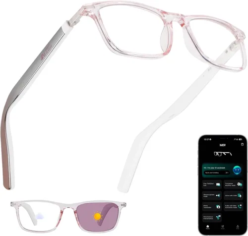Miniatura 9 de Lentes inteligentes para mujer, lentes filtrantes de luz azul, Bluetooth 5.3, audio y micrófono, tacto inteligente, sonido claro de oído abierto