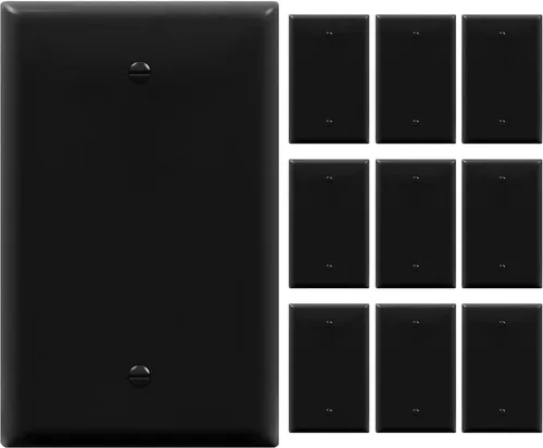 Miniatura 31 de ENERLITES - Placas para pared de dispositivo en blanco, acabado brillante, cubiertas de salida en blanco de tamaño mediano, 1 banda, 4.88 x 3.11