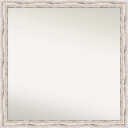 Miniatura 498 de Amanti Art Espejo de baño blanco para sobre el fregadero, 30 x 35 pulgadas, espejo de tocador rectangular estrecho de Eva de oro blanco, marco