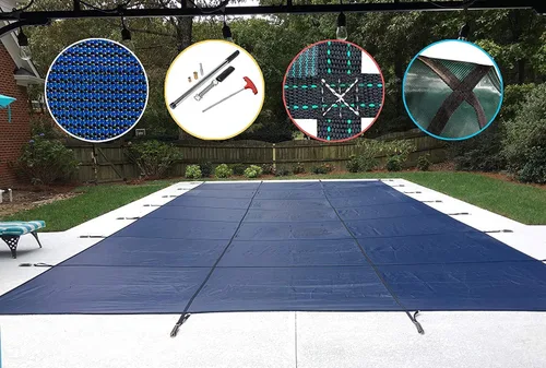 Miniatura 2 de WaterWarden Cubierta de seguridad para piscina premium, 14 x 28 pies para piscinas a nivel del suelo, garantía de 20 años, resistencia y durabilidad