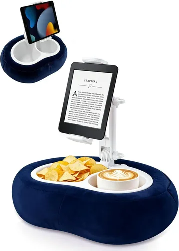 Miniatura 12 de Soporte de almohada para tableta, compatible con Kindle de 4.7 a 12.9 pulgadas, iPad, teléfono/tableta, Google, soporte giratorio de 360° para cama