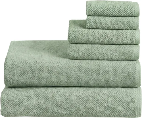 Miniatura 89 de Great Bay Home - Juego de 4 toallas de baño de 54x27, 100% algodón - Toallas absorbentes, de secado rápido y duraderas para decoración del baño