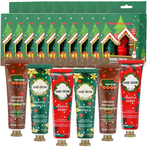 30 unidades de crema de manos de Navidad a granel con cajas de regalo, lociones de manos hidratantes de tamaño de viaje para rellenos de calcetines