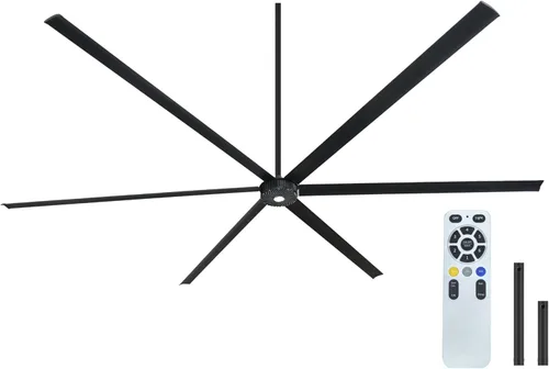 Ventilador de techo industrial HVLS de 144 pulgadas, ventilador de techo comercial grande + 32,000 CFM con control remoto, motor PMSM, 6 Orion 120"