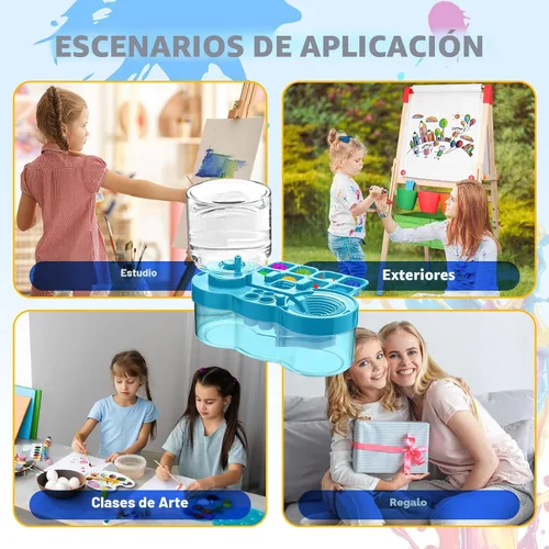Miniatura 7 de 2025 Herramienta Mejorada de Limpieza de Pinceles de Pintura, Taza Enjuagadora de Pinceles con Circulación de Agua Corriente para Pintura Artística