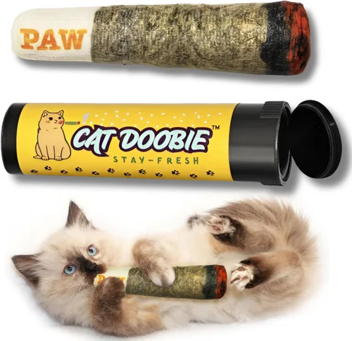 Nestpark Juguete para gatos con hierba gatera Doobie - Pateador de gatitos crujiente con hierba gatera extra fuerte - Juguete interactivo divertido