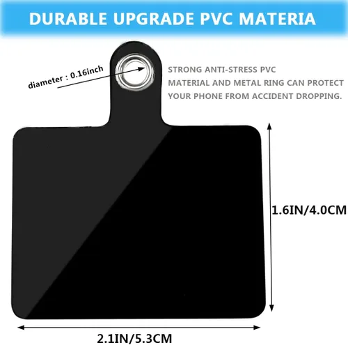 Miniatura 2 de Paquete de 20 correas para teléfono con anillo de metal, accesorio de repuesto universal para teléfono celular, parches de PVC, almohadilla adhesiva