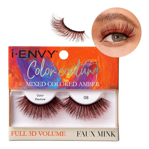Miniatura 17 de iENVY - Pestañas postizas de imitación de visón de color, pestañas de colores mixtos, máxima esponjosidad y volumen, pestañas postizas (rosa tintado)