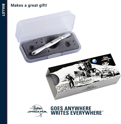 Miniatura 47 de Bolígrafo en forma de bala Fisher Space, con acabado en cromo y en caja de regalo., Cromado