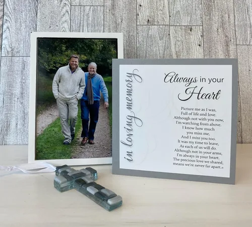 Miniatura 2 de Sentimiento de condolencia con cruz de cristal hecho a mano en Estados Unidos, regalo de condolencia por pérdida de un miembro de la familia, adorno