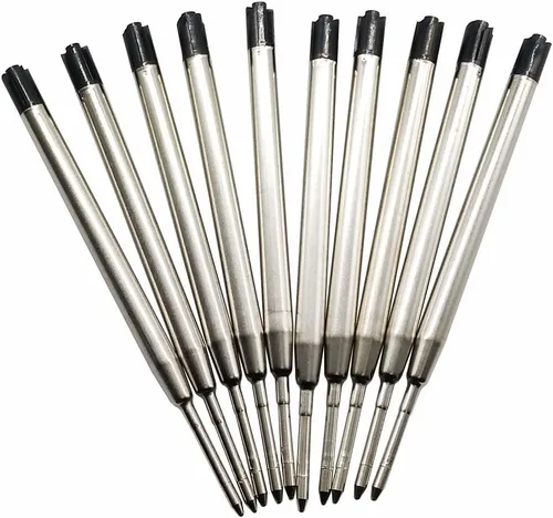Miniatura 7 de Paquete de 10 repuestos de bolígrafo de punta media, tinta negra (negro, 3.8 pulgadas)