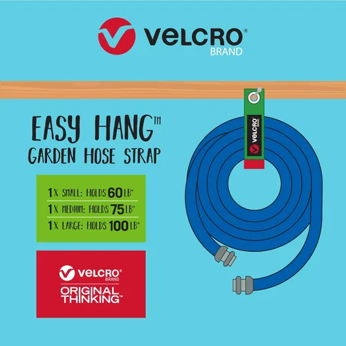 Miniatura 2 de Velcro Brand Easy Hang - Organizador de manguera de jardín o cable de extensión. Soporta hasta 100 libras. Correas resistentes perfectas