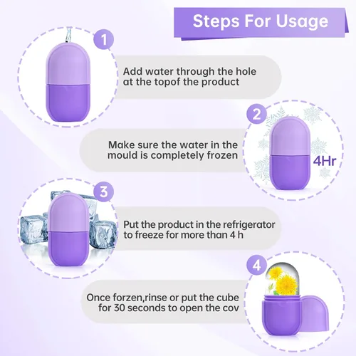 Miniatura 4 de Rodillo de hielo para cara y ojos, rodillo de hielo de belleza facial, herramientas para el cuidado de la piel, cubo facial de hielo, masaje facial