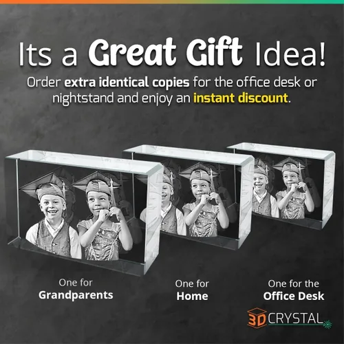 Miniatura 4 de Foto 3D personalizada grabada con láser en forma rectangular de cristal para cumpleaños, aniversario, regalos de boda, San Valentín, Navidad
