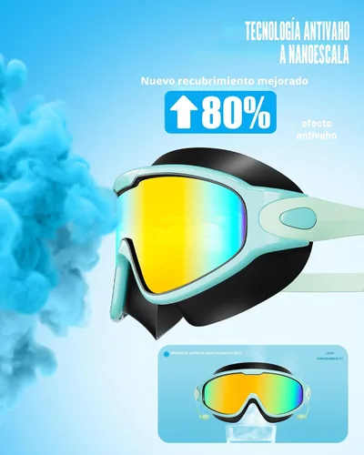 Miniatura 3 de Aegend Nuevo paquete de 2 gafas de natación de visión amplia para niños, gafas antivaho/anti-UV sin fugas con tapones para los oídos para niños de 3