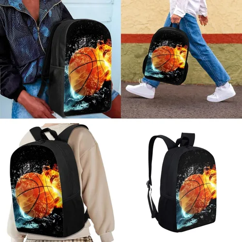 Miniatura 7 de HUGS IDEA Juego de 3 bolsas escolares con aislamiento térmico para el almuerzo, estuche para lápices