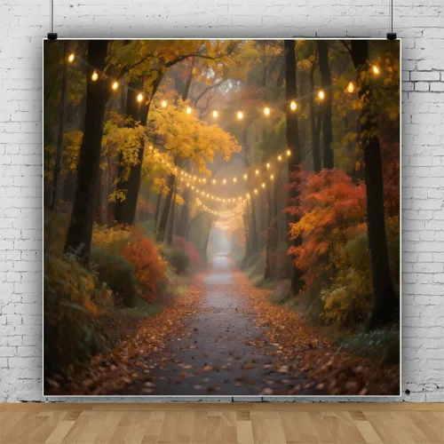 Miniatura 11 de Telón de fondo de paisaje de bosque otoñal para fotografía, paisaje de otoño, hojas de día de Acción de Gracias, calabaza, girasol, fondo