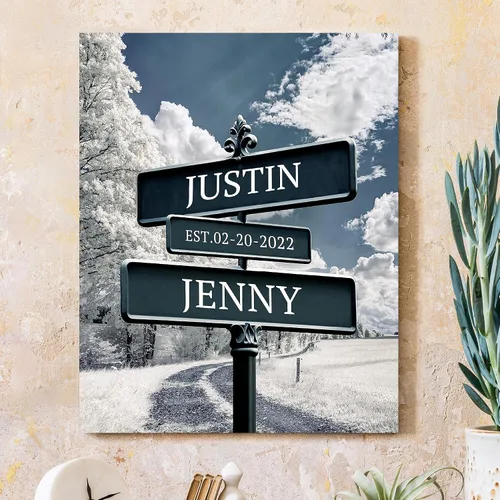 Miniatura 17 de CP CANVASPATH Nombre y fecha de pareja en la playa, impresiones en lienzo personalizadas, regalo de amor para aniversario, boda, cumpleaños y Arte