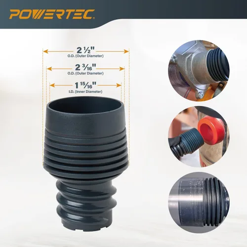 Miniatura 3 de POWERTEC Kit de manguera para herramientas eléctricas con manguera de vacío de 10 pies, 2 adaptadores de cambio rápido y acoplador roscado, kit