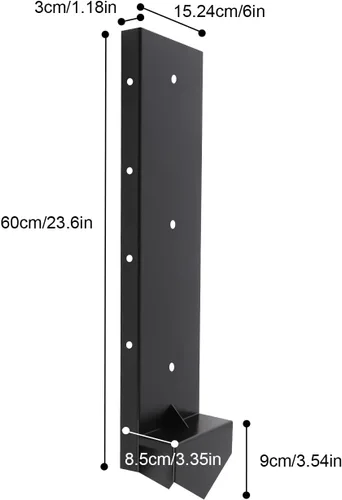 Miniatura 2 de Kit de reparación de postes de valla de 6 x 6 pulgadas, soporte para poste de valla de anclaje resistente, doble soporte, reparación de madera