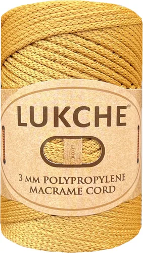 Miniatura 36 de Cordón de macramé de poliéster premium de 3 mm (134.72 metros), (250 g) 100% cuerda de macramé de polipropileno, hilo de crochet de macramé colorido