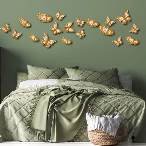 Miniatura 7 de 20 calcomanías de pared con mariposas 3D, calcomanías de papel de doble capa, calcomanías de mariposa extraíbles para decoración de salas de estar