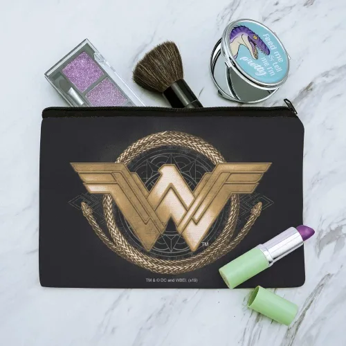 Miniatura 2 de Wonder Woman Película Golden Lasso Logo Maquillaje Cosméticos Bolsa Organizador Bolsa, Natural, amarillo
