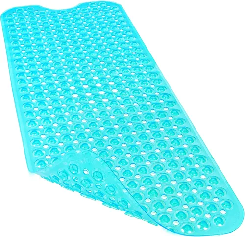 Miniatura 9 de Alfombrillas para bañera y ducha, 40x16 pulgadas extra grandes, antideslizantes, suaves, para bañera con ventosas y agujeros de drenaje