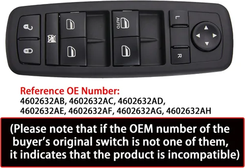 Miniatura 2 de 8 pines + 13 pines requiere comprobación. Interruptor de ventana eléctrico para Jeep Liberty y Dodge Nitro 2008-2012, Dodge Journey 2009-2010